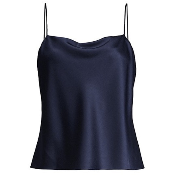 ALICE + OLIVIA Navy Harmon Drapey Slip Tank!